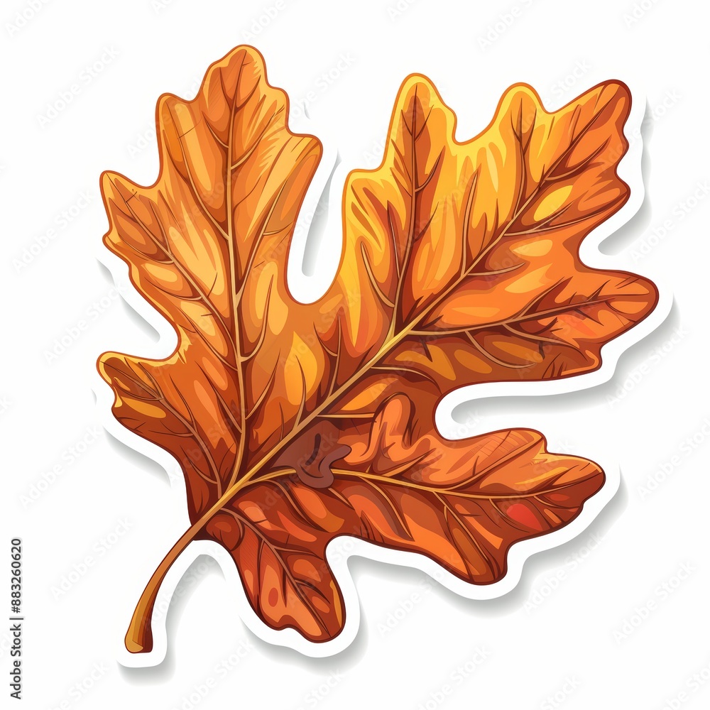Poster stylish oak leaf icon for design projects generative ai