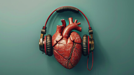 heart with headphones