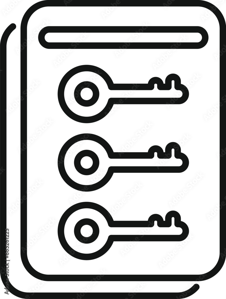 Poster digital file with keys symbolizing a secure data encryption system for online privacy