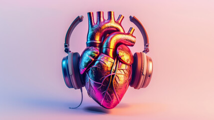 heart with headphones