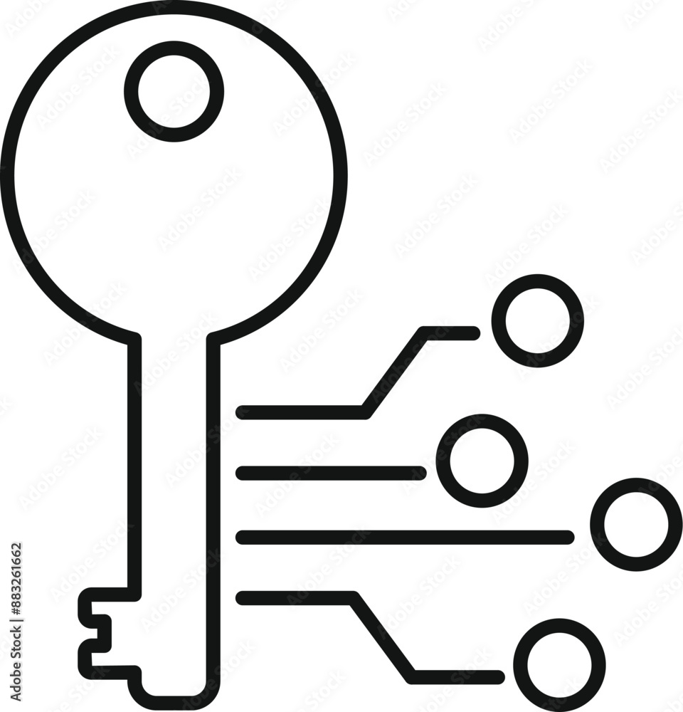 Poster key unlocking a circuit board representing access to data and information technology