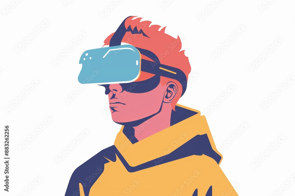 Aufkleber hipster in futuristic reality, conceptual ui design generative ai