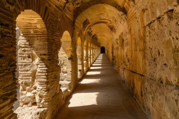 Fototapeta premium Inside the rock-hewn churches of Lalibela, Ethiopia. Beautiful simple AI generated image in 4K, unique.
