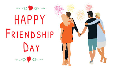 People friendship day celebration card