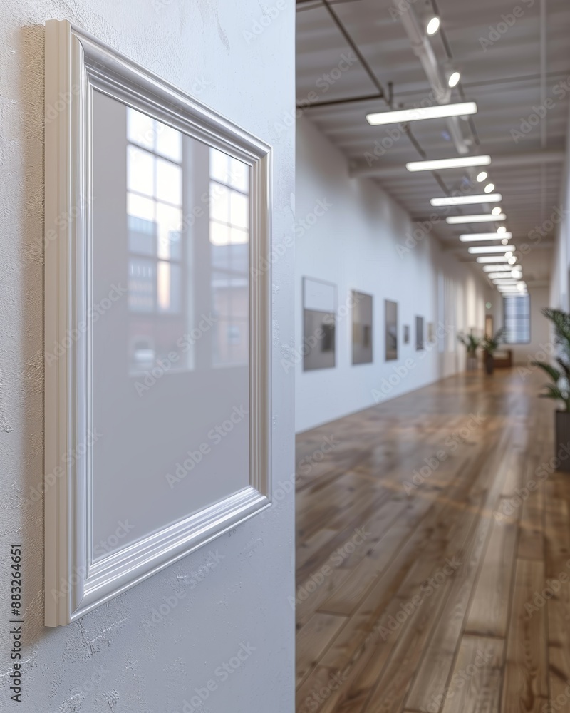 Poster modern art gallery decor with empty picture frame generative ai