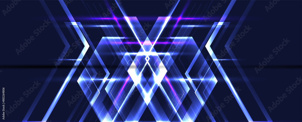 Poster neural network concept. connected cells with links. high technology process. abstract futuristic bac