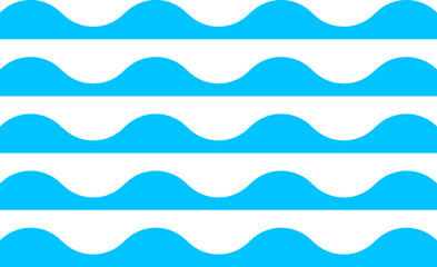 Water wave, sea wave. Wavy line. Seamless marine decoration pattern background. Vector ocean wave shape. Water logo, symbol or sign vector collection.