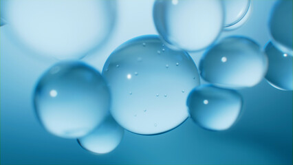 Serum, Liquid bubble, Skin care therapy, Cosmetic , Collagen, Medical care, 3d animation 3d rendering