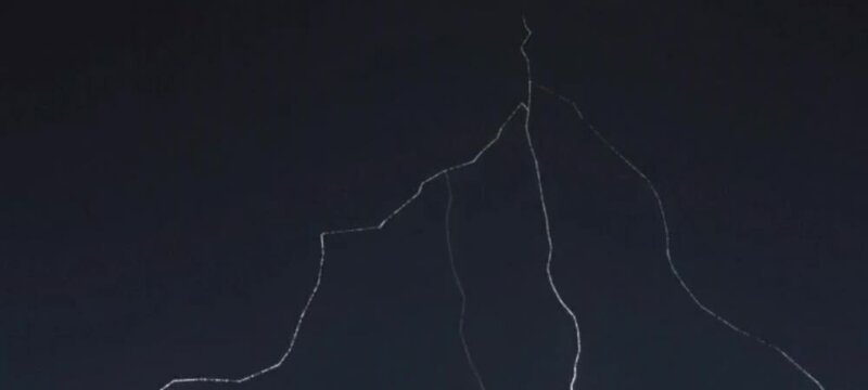 Thunderstorm in the dark sky