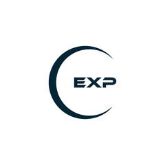 EXP logo. E X P design. White EXP letter. EXP, E X P letter logo design. E X P letter logo design in GOLD, GOLDEN LOGO, THREE, style. letter logo set in one artboard. E X P letter logo vector design.