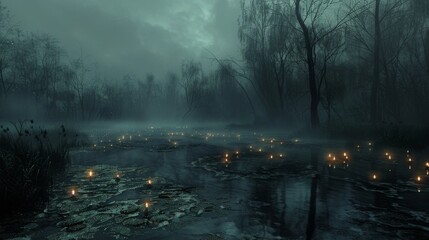Candles in a Foggy Forest.