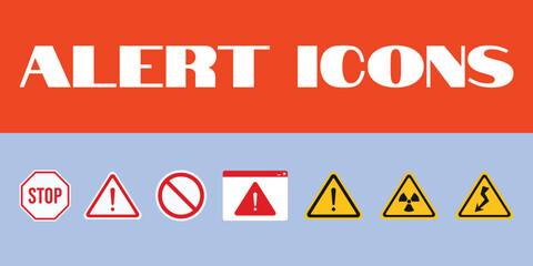 Alert icons set vector. Warning signs vector icons. warning alert icons