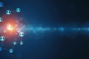 Business Network Concept Background, Social Networks and interaction concept. Mixed media, Digital Abstract Technology background