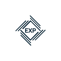 EXP logo. E X P design. White EXP letter. EXP, E X P letter logo design. E X P letter logo design in GOLD, GOLDEN LOGO, THREE, style. letter logo set in one artboard. E X P letter logo vector design.