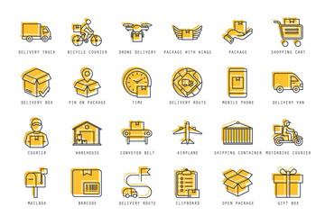 Set of Delivery icons vector illustration. icons bundle isolated on white background.