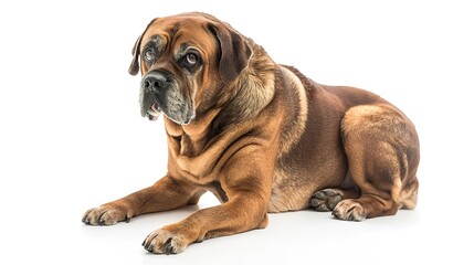 Obraz premium DOG with Excessive Flatulence sitting down in full body isolated in white