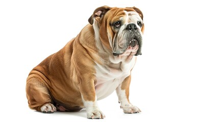 Obraz premium DOG with Excessive Flatulence sitting down in full body isolated in white