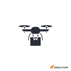 Drone Delivery icon vector illustration. Drone Delivery symbol isolated on white background.