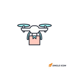 Drone Delivery icon vector illustration. Drone Delivery symbol isolated on white background.
