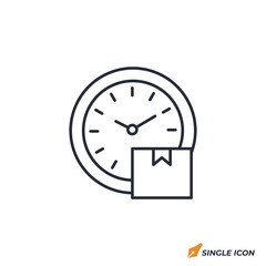 package clock icon vector illustration. package clock symbol isolated on white background.