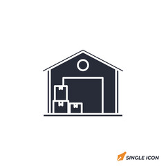 Warehouse icon vector illustration. Warehouse symbol isolated on white background.