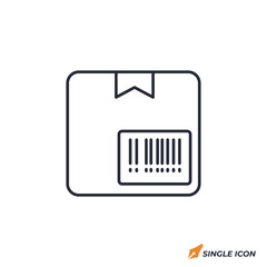 Barcode on Package icon vector illustration. Barcode on Package symbol isolated on white background