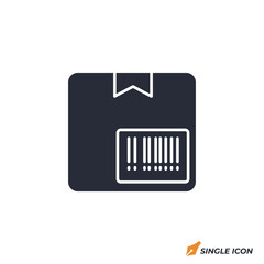 Barcode on Package icon vector illustration. Barcode on Package symbol isolated on white background