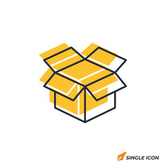 Open Package icon vector illustration. Open Package symbol isolated on white background