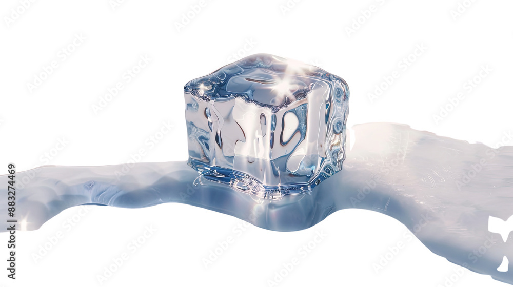 Poster ice cube on a transparent background