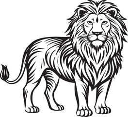 a male lion silhouette vector art illustration