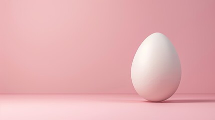 Fototapeta premium A softly colored background with a retro-styled egg, positioned elegantly on the right side, high-resolution photo, realistic photo, cinematography, hyper realistic