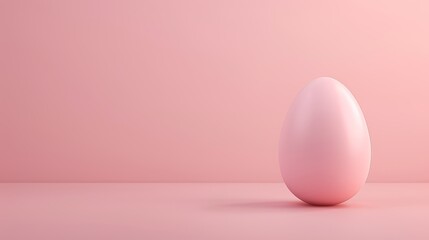 A softly colored background with a classic Easter egg, positioned on the right side, high-resolution photo, realistic photo, cinematography, hyper realistic