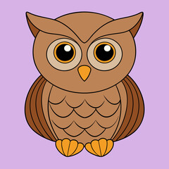 Cartoon owl vector art illustration