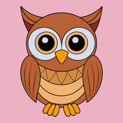 Cartoon owl vector art illustration