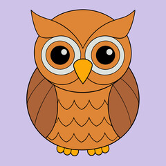 Cartoon owl vector art illustration