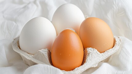 Duck eggs illuminated by natural lighting, showcasing diversity in an elegant setting, high-resolution photo, cinematography