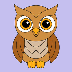 Cartoon owl vector art illustration