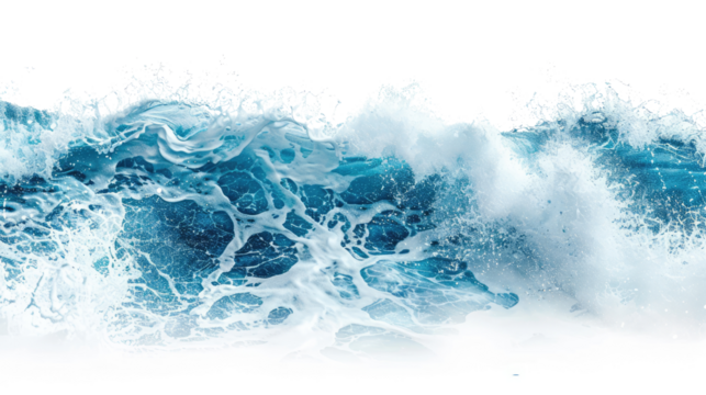 Sea wave on a transparent background