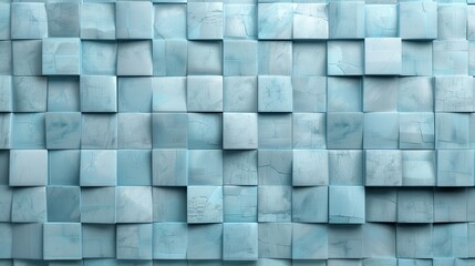 A blue wall made of square blocks
