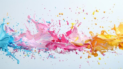 Naklejka premium A colorful splash of paint with a rainbow of colors