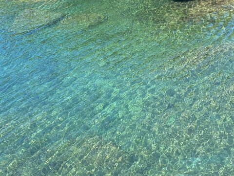 Rippled clear sea water surface background 