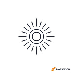 Sun icon vector illustration. Sun symbol isolated on white background.