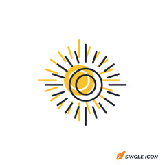 Sun icon vector illustration. Sun symbol isolated on white background.