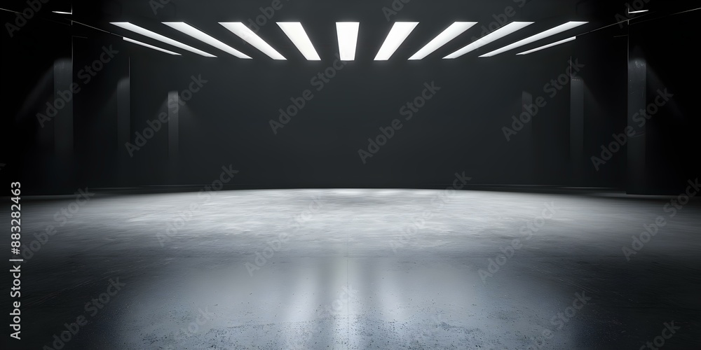 Poster 3drendered virtual studio background for professional conferencing. concept virtual backgrounds, 3d 