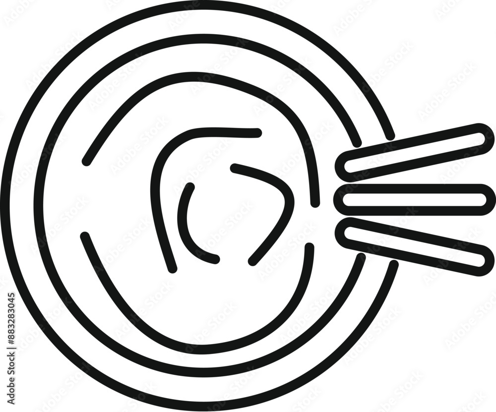 Poster line drawing of fingerprint access icon representing security and identity