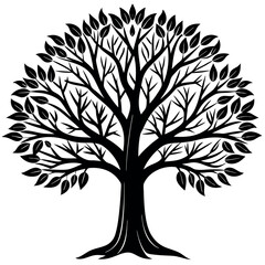 Obraz premium Vector Tree, Silhouette Tree