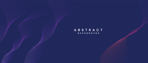 Abstract dark blue, purple geometric digital future technology flowing line background. Yellow-green-navy blue gradient wave lines texture web banner background for cover, header, poster, slide