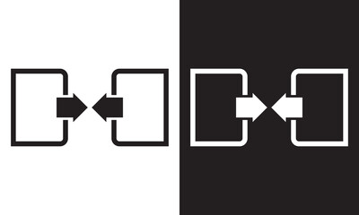 icons sign in and sign out app vector symbol logout and login, arrow and door icon exit and entry. isolated on white and black background. EPS 10