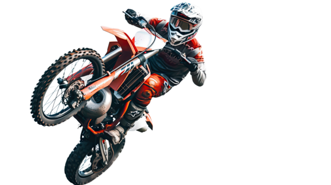 Motor crosser on a transparent background