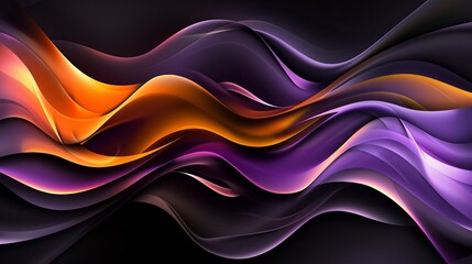 Abstract Purple And Orange Wavy Lines
